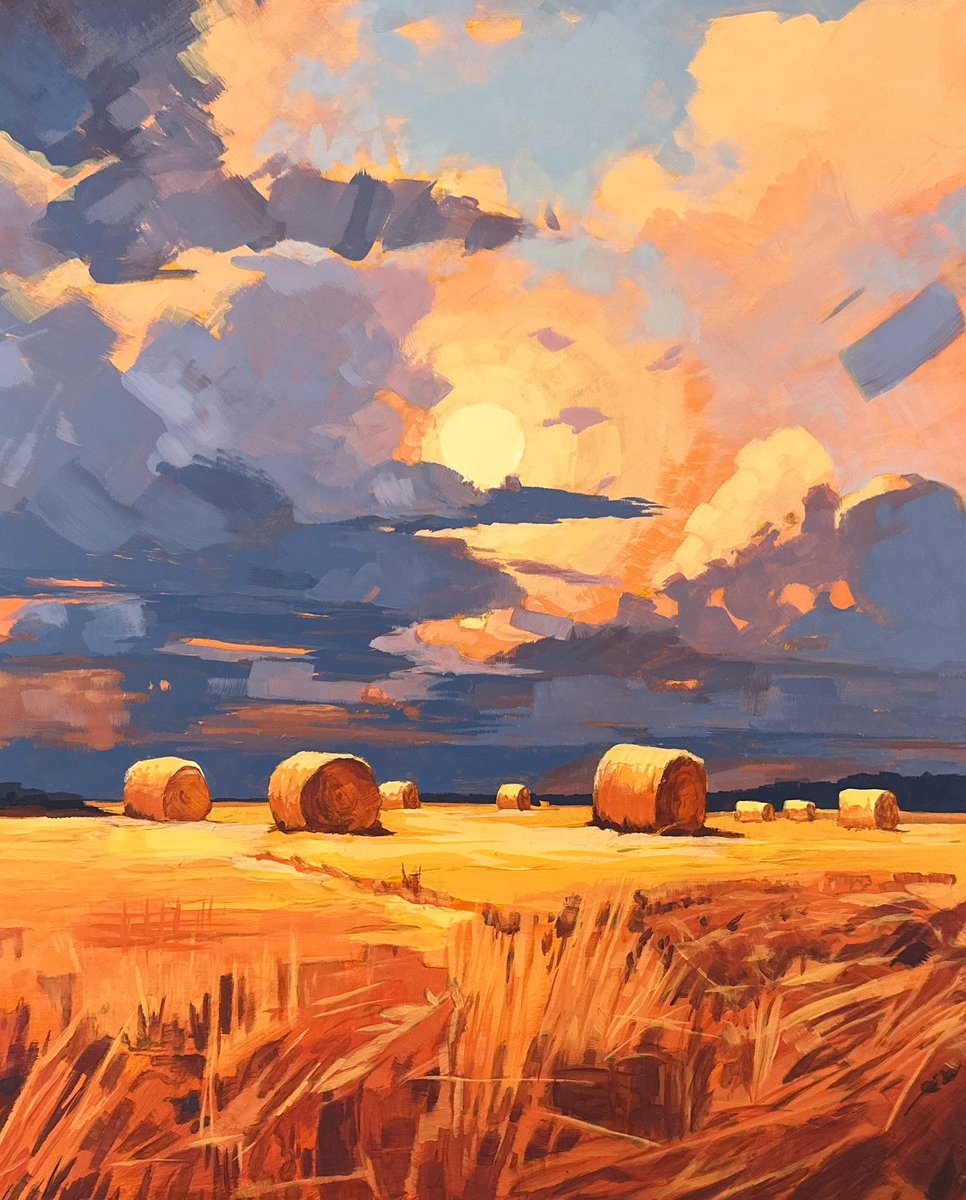 My painting SUNLIT HAYBALES