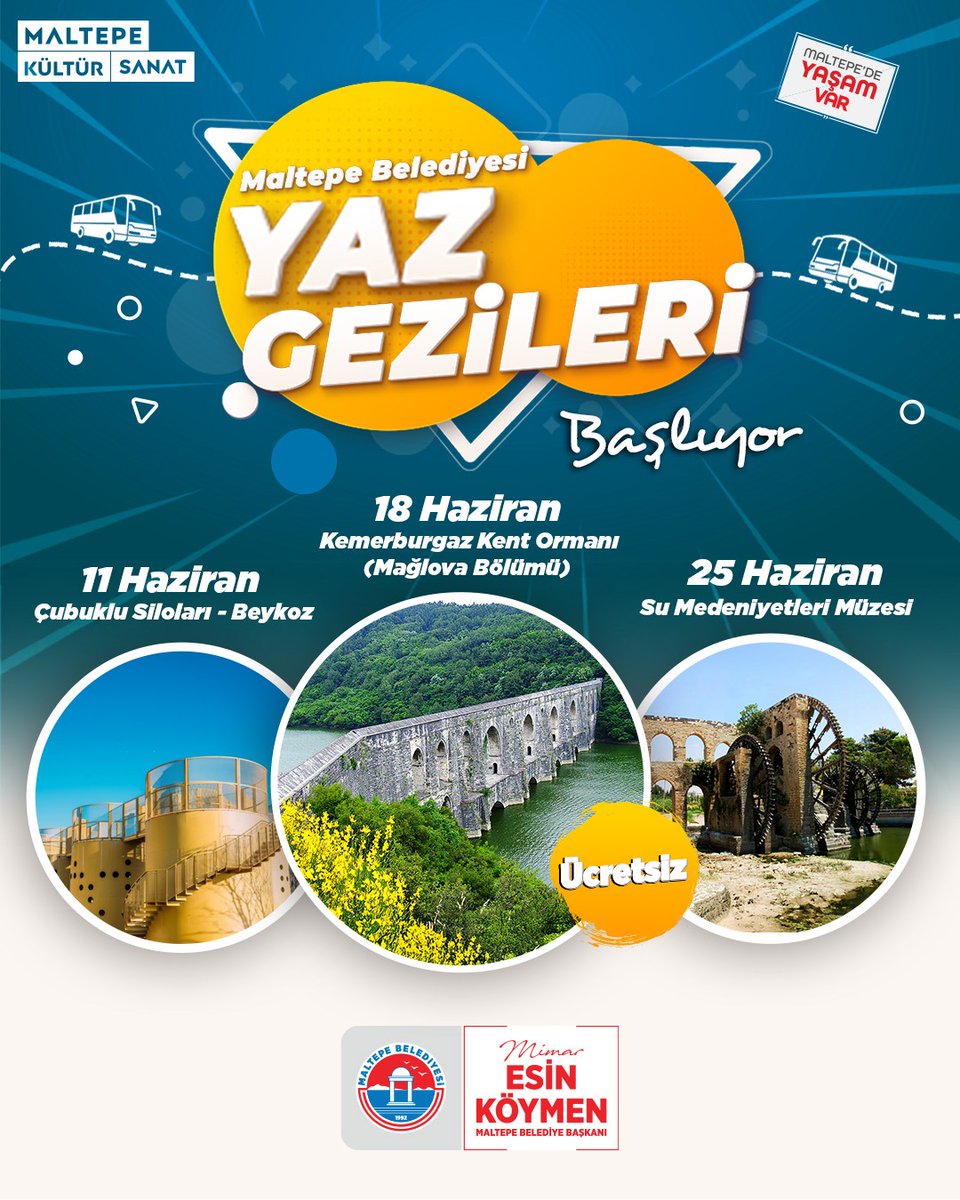 📢 Maltepe’de Ücretsiz Yaz Gezileri Başlıyor!

İstanbul’un tarihiyle doğasının iç içe geçtiği rotalarda, profesyonel rehber eşliğinde kültürel mirasımıza tanıklık etmeye devam ediyoruz.

☀️ Yaz boyunca sürecek bu keyifli yolculuklara tüm komşularımız davetlidir!

📌Bilgi ve