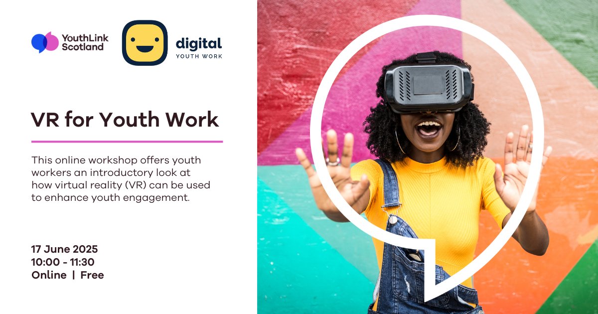 🚨VR for Youth Work🚨
Join us for a free online session exploring how virtual reality is being used to enhance youth engagement and reach a broader demographic - including young people with ASD, physical disabilities, and varied learning needs.

Sign up ➡️ bit.ly/4kiXthl