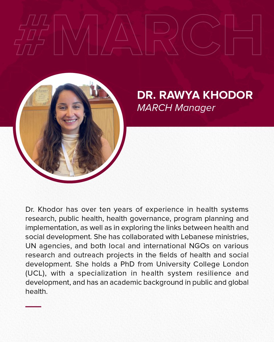 Get to know the inspiring minds managing the MENA Hub for Action Research on Climate Change &amp; Health (MARCH).

Stay connected as we share key updates from this regional initiative.

#MARCH #ClimateChange #Health #ClimateResilientHealthSystems #MENA
