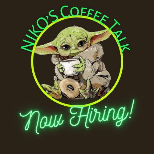 Good Morning! #NikosCoffeeTalk I am coming to you live from the new executive office here at the shop, and I need to go to the store and grab a couple of essentials to make this place more livable. Tell me what is one thing, besides coffee that is mandatory in your workspace 👇