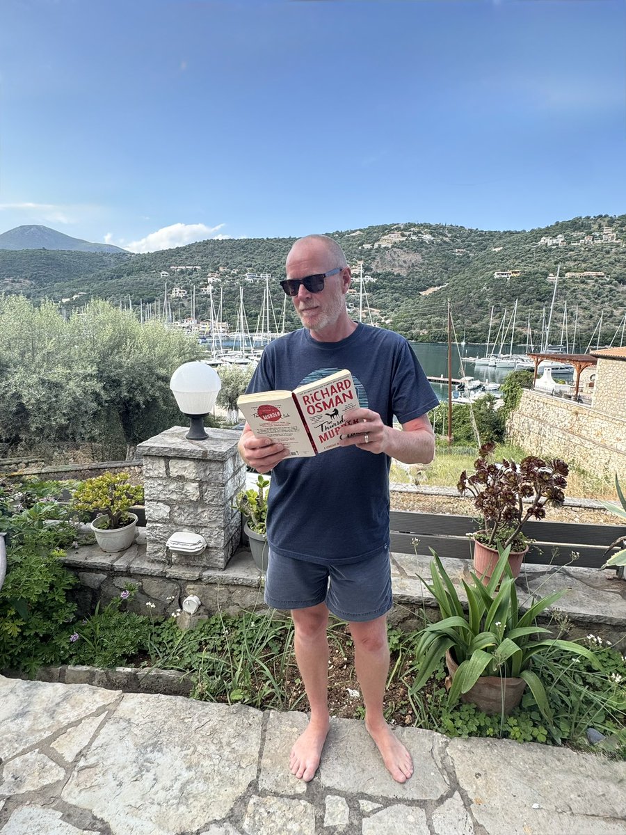 Just finished reading the Thursday Murder Club by <a href="/richardosman/">Richard Osman</a>. A great read to enjoy on a Greek beach. Just ordered the next in series. #IdontUsuallyReadBooks