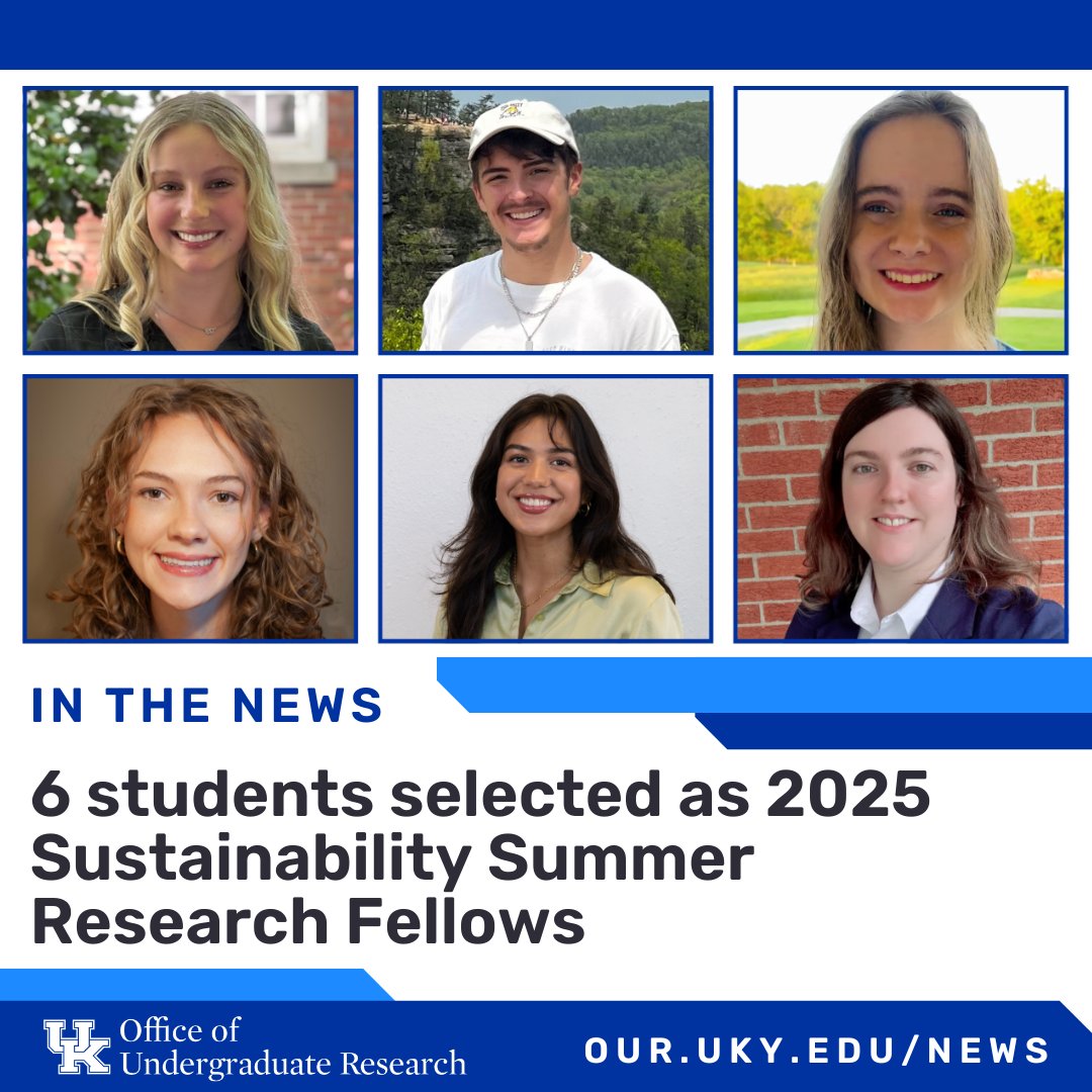 UK UGR (@ukugr) on Twitter photo π Congratulations to the 6 Undergraduates selected as 2025 Sustainability Summer Research Fellows π
Read more: our.uky.edu/news
<a href="/UKarts_sciences/">UK Arts & Sciences</a> <a href="/UKAgriculture/">University of Kentucky Martin-Gatton CAFE</a> π Congratulations to the 6 Undergraduates selected as 2025 Sustainability Summer Research Fellows π
Read more: our.uky.edu/news
<a href="/UKarts_sciences/">UK Arts & Sciences</a> <a href="/UKAgriculture/">University of Kentucky Martin-Gatton CAFE</a>
