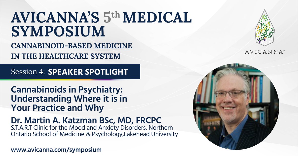 Avicanna (TSX:AVCN) (@avicannainc) on Twitter photo 🎤 Featured Speaker Spotlight | Dr. <a href="/KatzmanDr/">Dr. Martin Katzman</a> , BSc, MD, FRCPC
📍 S.T.A.R.T Clinic for the Mood and Anxiety Disorders, Northern Ontario School of Medicine & Psychology, Lakehead University
We’re honoured to welcome Dr Martin Katzman to our upcoming session on Bridging Science 🎤 Featured Speaker Spotlight | Dr. <a href="/KatzmanDr/">Dr. Martin Katzman</a> , BSc, MD, FRCPC
📍 S.T.A.R.T Clinic for the Mood and Anxiety Disorders, Northern Ontario School of Medicine & Psychology, Lakehead University
We’re honoured to welcome Dr Martin Katzman to our upcoming session on Bridging Science