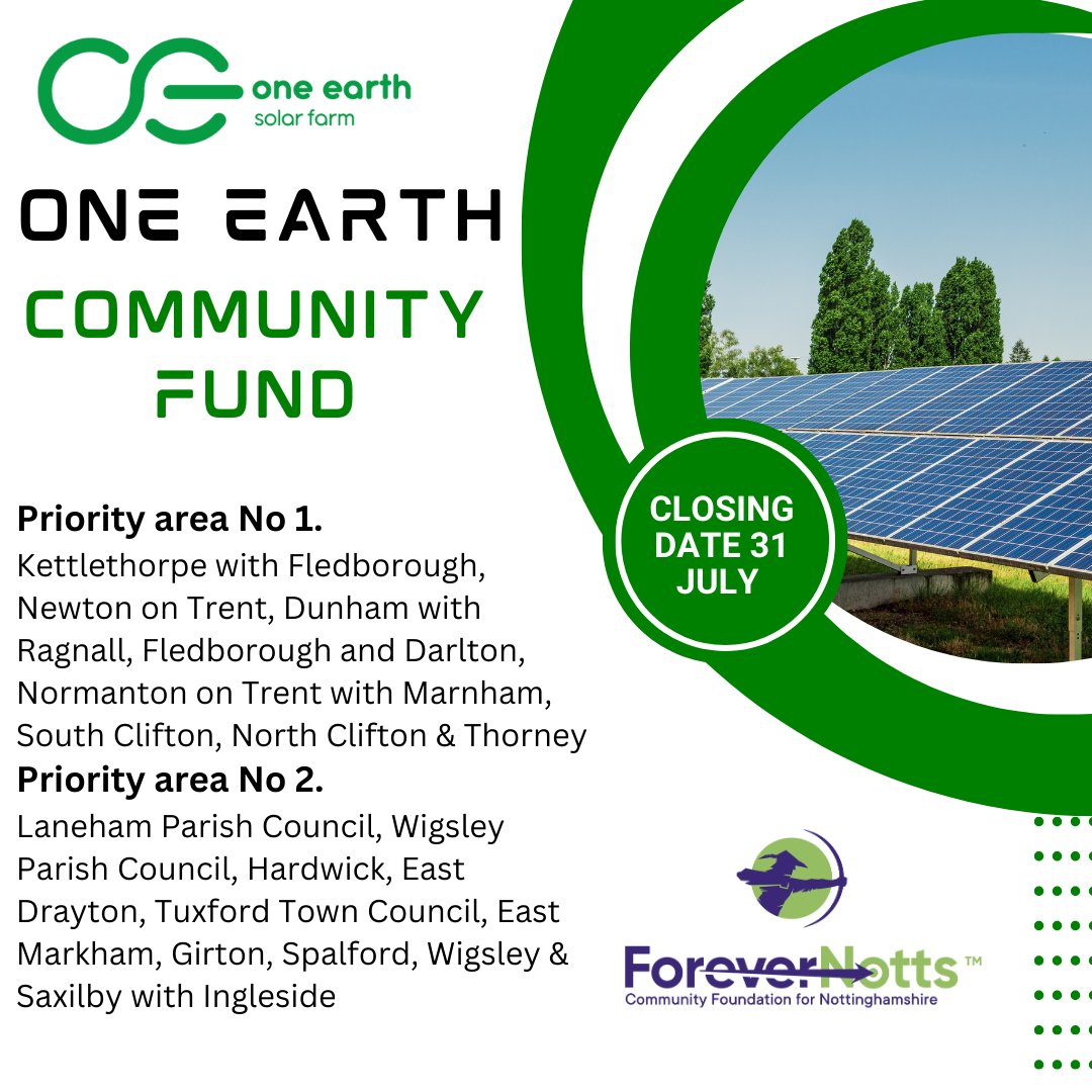 The funders are keen to support the community living in these areas. We welcome applications that enhance the local environment, improve the education, health and wellbeing of local residents, or improve community infrastructure.  forevernotts.com/grant/one-eart…