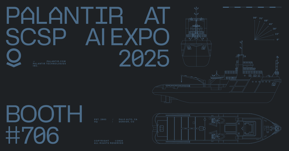 Palantir (@palantirtech) on Twitter photo If we don't dominate the seas, they will.
Find us at Booth 706 at <a href="/scsp_ai/">Special Competitive Studies Project</a> and see the future of American shipbuilding.
#SCSPAlExpo25 If we don't dominate the seas, they will.
Find us at Booth 706 at <a href="/scsp_ai/">Special Competitive Studies Project</a> and see the future of American shipbuilding.
#SCSPAlExpo25