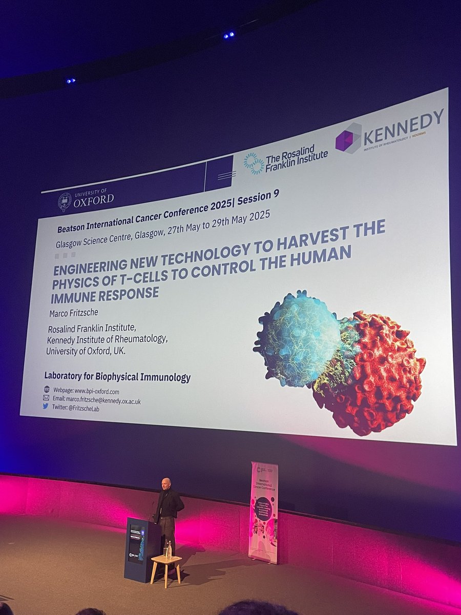 CRUK Scotland Inst (@cruk_si) on Twitter photo Marco Fritzsche took us into the field of biophysics to tell us about the <a href="/FritzscheLab/">Fritzsche M et al</a> work on new technologies to harvest the physics of T-cells to control the human immune response
<a href="/RosFrankInst/">Rosalind Franklin Institute</a> | <a href="/KirOxford/">Kennedy Institute of Rheumatology</a> | #BICC2025 Marco Fritzsche took us into the field of biophysics to tell us about the <a href="/FritzscheLab/">Fritzsche M et al</a> work on new technologies to harvest the physics of T-cells to control the human immune response
<a href="/RosFrankInst/">Rosalind Franklin Institute</a> | <a href="/KirOxford/">Kennedy Institute of Rheumatology</a> | #BICC2025