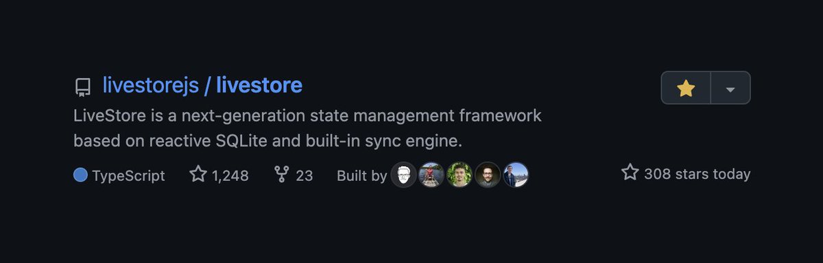 livestoredev's tweet image. LiveStore is currently trending on GitHub and has already crossed 1000 stars since open sourcing this week! ⭐