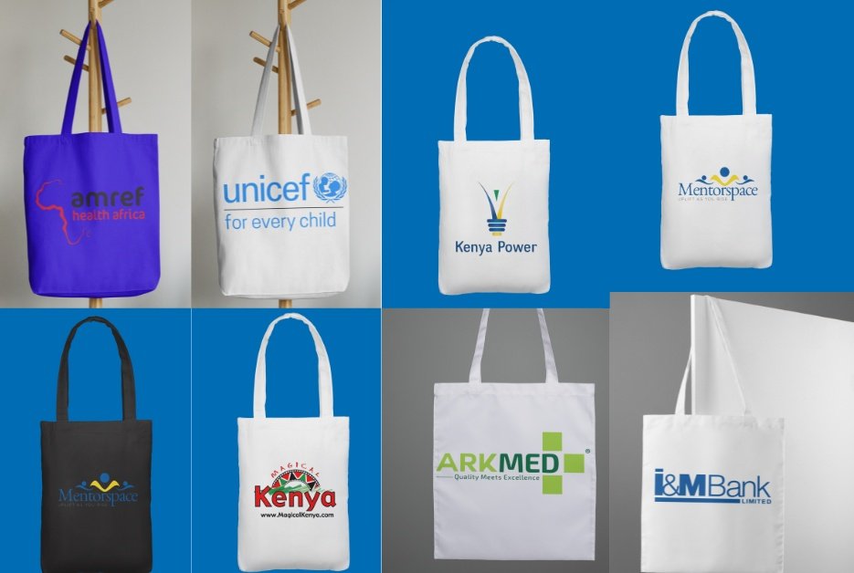 We brand tote bags for organizations that want to stand out. Reach out for premium customized merchandise that carries your brand with impact. 
📍Thika Road, Eastern Bypass. 
📞 0795109878
#corporateevents #BrandIdentity #BrandVisibility #brandingke