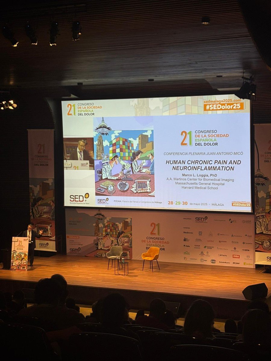Conferencia Plenaria Juan Antonio Micó en el XXI Congreso de la SED: “Human Chronic Pain and
Neuroinflammation”, con Marco Loggia como ponente. 🧠⚡️#SEDolor25