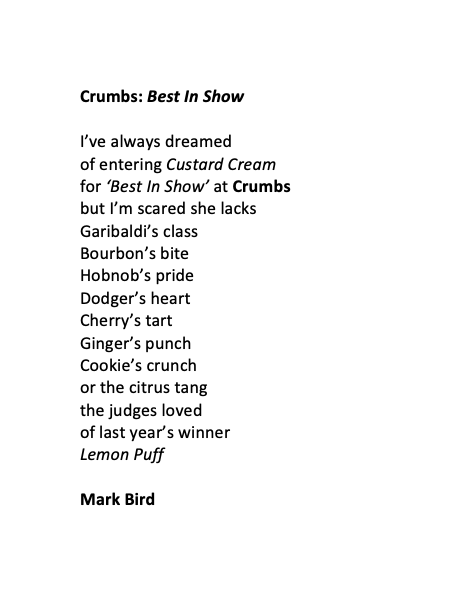 Mark Bird (DreamBeastPoems) The Klangaroo Out Now! (@dreambeastpoems) on Twitter photo Happy National Biscuit Day. This one's dedicated to my Mum who worked at Elkes' for many years in #Uttoxeter. #Crufts vs Crumbs #nationalbiscuitday #biscuit #cookie #custardcream <a href="/McVities/">McVitie's</a> #biscuitbreak #biscuitbites <a href="/foxs_biscuits/">Fox's Biscuits</a> <a href="/CadburyUK/">Cadbury UK</a>
<a href="/HillBiscuitsLtd/">Hill Biscuits Ltd</a> #Poems4kids <a href="/Crufts/">Crufts</a> Happy National Biscuit Day. This one's dedicated to my Mum who worked at Elkes' for many years in #Uttoxeter. #Crufts vs Crumbs #nationalbiscuitday #biscuit #cookie #custardcream <a href="/McVities/">McVitie's</a> #biscuitbreak #biscuitbites <a href="/foxs_biscuits/">Fox's Biscuits</a> <a href="/CadburyUK/">Cadbury UK</a>
<a href="/HillBiscuitsLtd/">Hill Biscuits Ltd</a> #Poems4kids <a href="/Crufts/">Crufts</a>