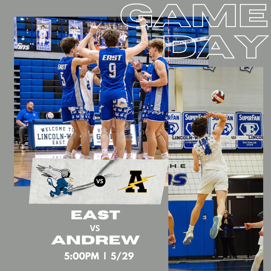 LWE Boys Volleyball (@lwebvball) on Twitter photo 🚨GAME DAY🚨
East hosts Andrew for the Regional Championship tonight at 5:00pm‼️
<a href="/LWEastAthletics/">LW East Athletics</a> <a href="/SouthtownSports/">SouthtownSports</a> <a href="/HeraldNewsSport/">JHN Sports - Shaw Local</a> <a href="/illprepvb/">Illprepvb.com</a> 🚨GAME DAY🚨
East hosts Andrew for the Regional Championship tonight at 5:00pm‼️
<a href="/LWEastAthletics/">LW East Athletics</a> <a href="/SouthtownSports/">SouthtownSports</a> <a href="/HeraldNewsSport/">JHN Sports - Shaw Local</a> <a href="/illprepvb/">Illprepvb.com</a>