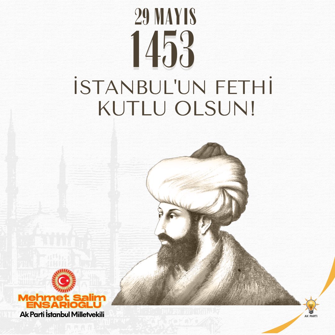 29 Mayıs İstanbul’un Fethi’nin 572. Yıl  Dönümü kutlu olsun!🇹🇷

#Fetih1453
#İstanbulunFethi