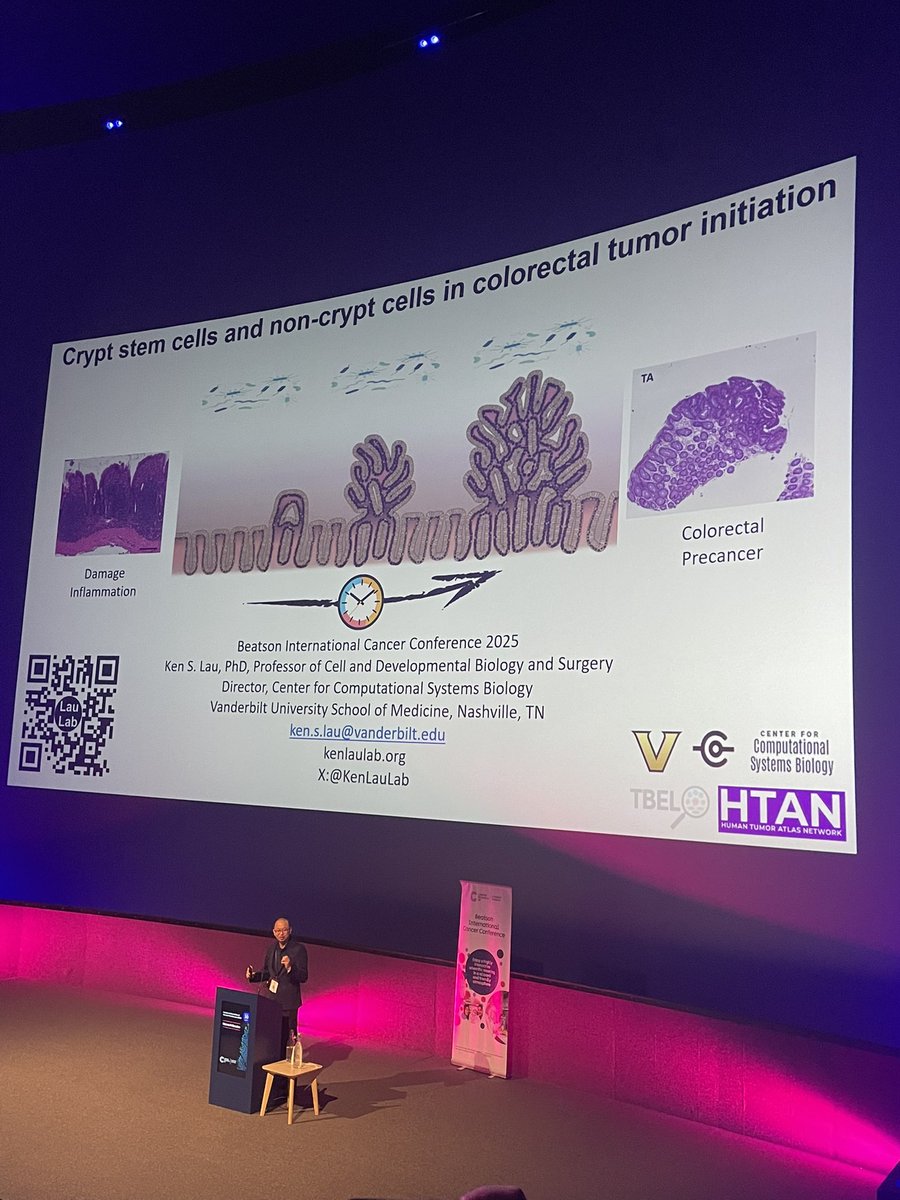 CRUK Scotland Inst (@cruk_si) on Twitter photo We have <a href="/KenLauLab/">Ken Lau Lab</a> closing this session, presenting his research on crypt stem cells and non-crypt cells in colorectal tumour initiation
<a href="/VUmedicine/">Vanderbilt School of Medicine</a> | #BICC2025 We have <a href="/KenLauLab/">Ken Lau Lab</a> closing this session, presenting his research on crypt stem cells and non-crypt cells in colorectal tumour initiation
<a href="/VUmedicine/">Vanderbilt School of Medicine</a> | #BICC2025