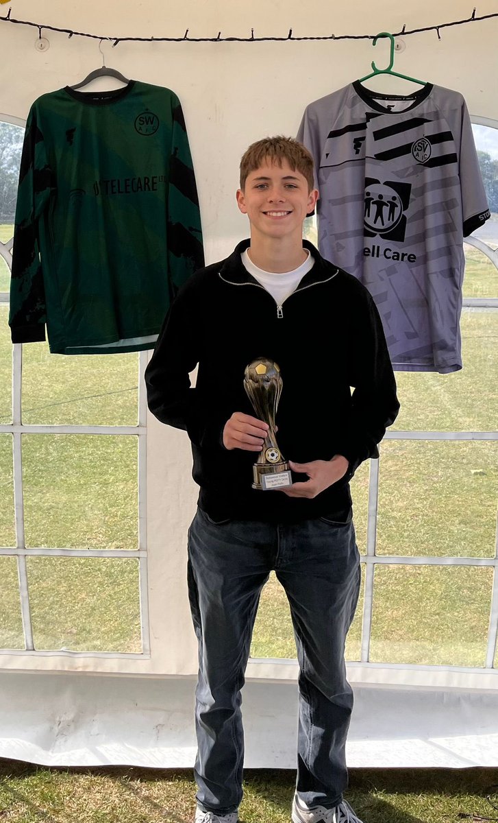 Young Player of the Year went to Josh Follin. Josh had a brilliant first year in senior football and has a great future ahead of him. Well done Josh! #upthewood