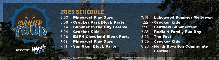 get ready, northeast Ohio! we're hitting the road for our 2025 Summer Tour presented by <a href="/whistle_express/">Whistle Express Car Wash</a> 🛣️ coming to a community event near you, don't miss the chance to hang with <a href="/monsterssully/">Sullivan C. Goal</a> &amp; score cool prizes 👀 see ya there! 🙌  

📰: bit.ly/2025SummerTour