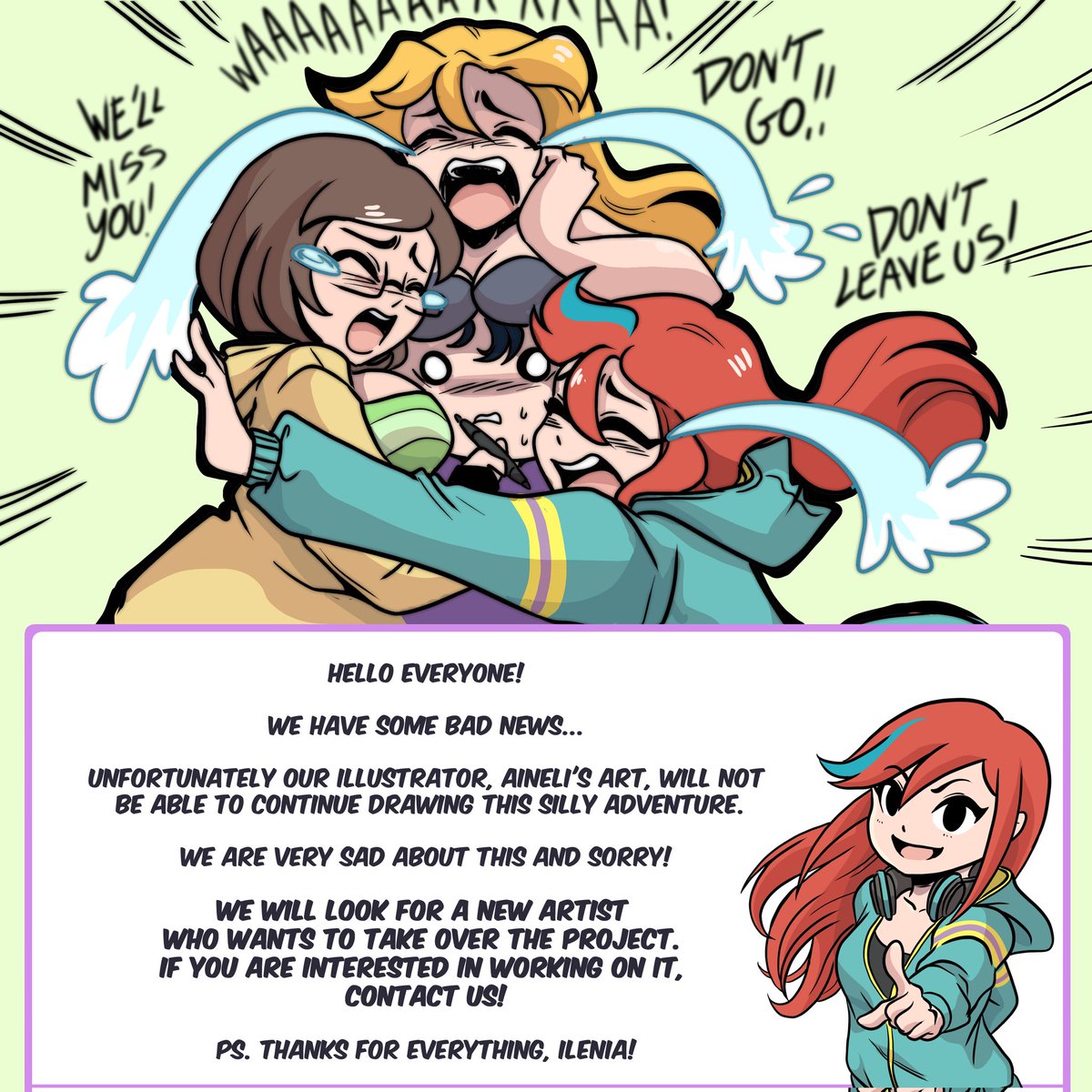 OneVsThree's tweet image. Goodbye, Ilenia! - One Vs. Three 

Unfortunately, Ilenia, for external reasons, has to leave the "One Vs. Three" project.

But don't worry, because the search for a new artist has already begun.

Thank you so much for all the work done, Ilenia!

#onevsthree