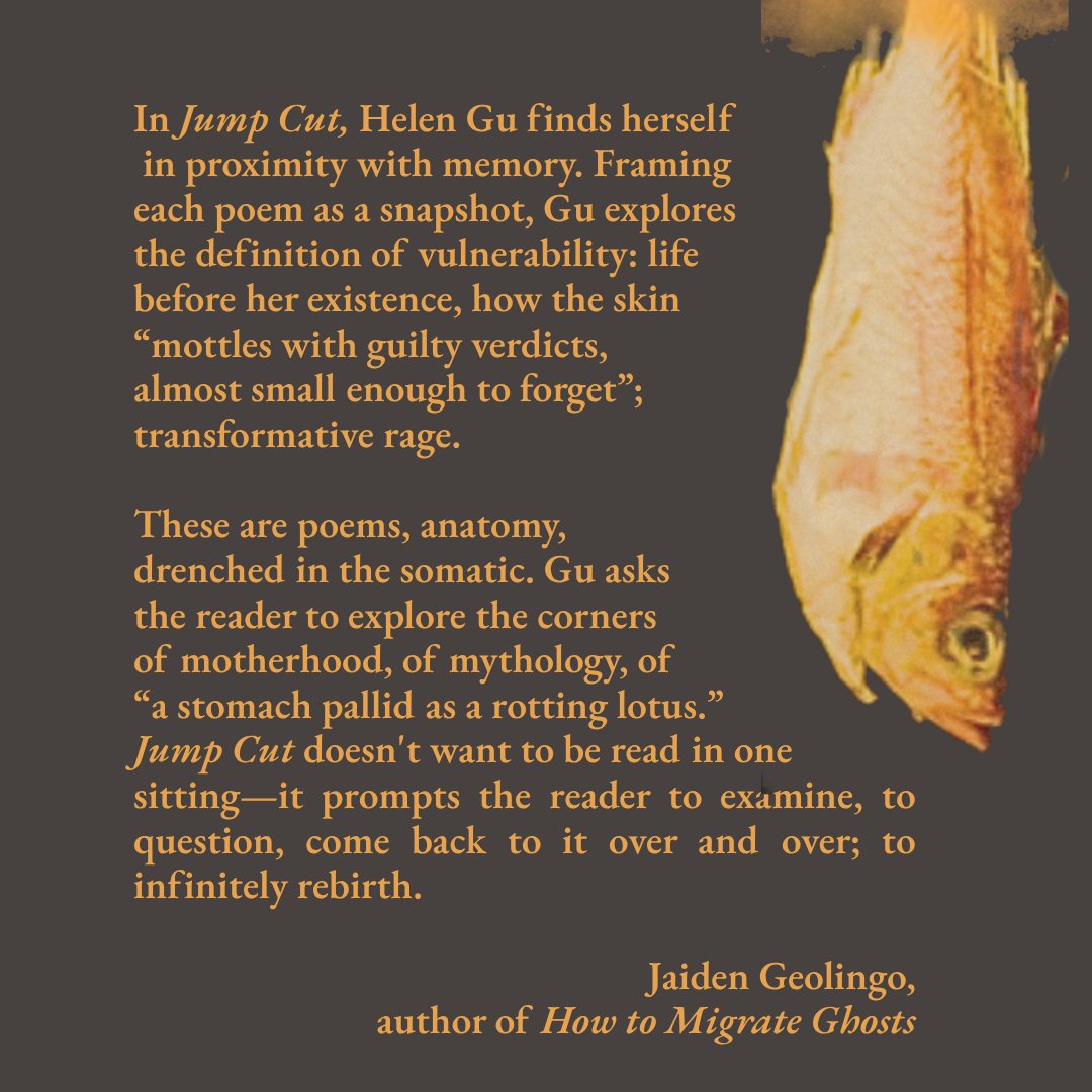 KithBooks's tweet image. Gu draws on the body, the landscape, &amp;amp; the four walls domestic in her circumvolution of matrilineal spoor. Daughters: be softer, be smaller; be grateful. Mothers are memory, are forged without kind. Jump Cut is a leap with a tow line, the grasp of a talon on ankle mid fledge.