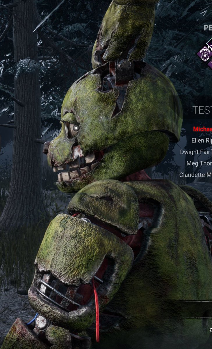 Haven’t posted on Twitter in a while, but I drew this asshole while watching ptb streams all day <a href="/DeadbyDaylight/">Dead by Daylight</a> is peak sometimes. 
#FNAF #FNAFDBD #springtrap #fanart