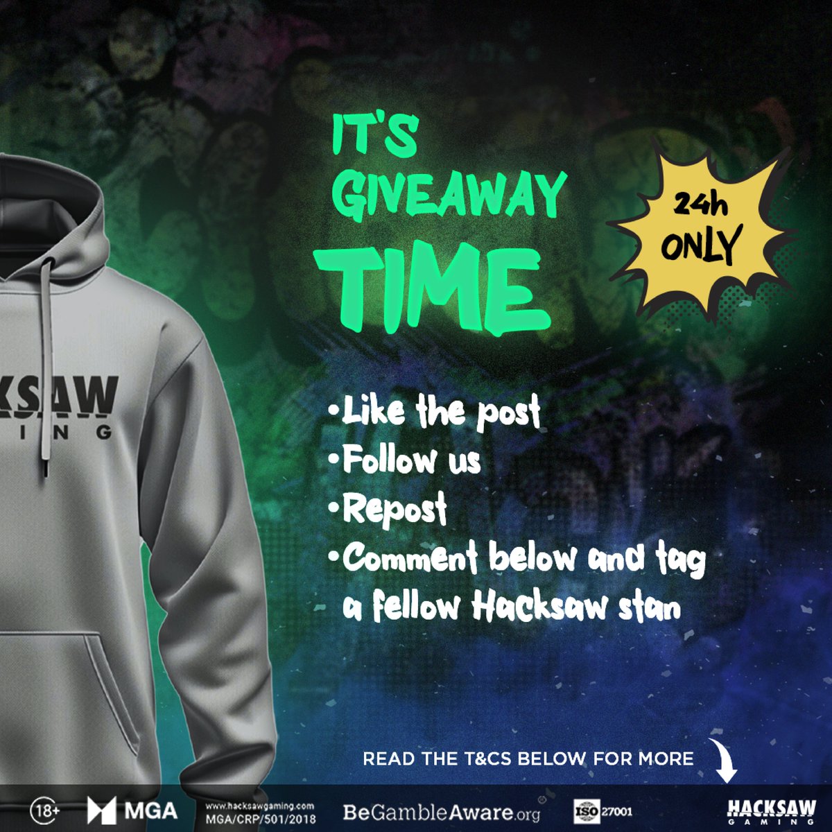 🔥HACKSAW FLASH FIRE GIVEAWAY🔥

Want to win one of our exclusive hoodies, mousepads AND notebooks? Your time starts now👇

How to enter:
- Like this post
- Follow us
- Repost
- Comment below and tag a fellow Hacksaw stan

T&amp;Cs
- Participants must be over the age of 18, proof of