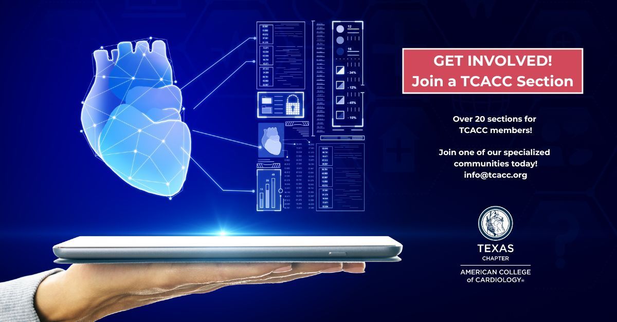 TCACC Sections are a great way to engage with colleagues who share your focus—from Interventional and Non-Invasive Cardiology to Electrophysiology, Heart Failure, Imaging, and more.

🫀 Find your section and get involved today: sections.tcacc.org