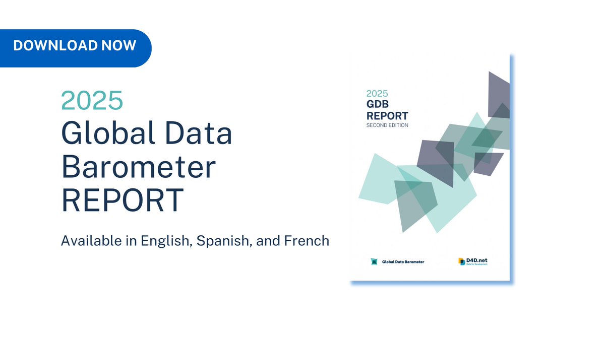 📢 ¡Ya está disponible la 2ª edición del Global Data Barometer!

🌎 En el #GDB2025 puedes explorar los avances, desafíos y oportunidades en datos abiertos, gobernanza, inteligencia artificial e inclusión en 22 países de América Latina y el Caribe.

📲 globaldatabarometer.org