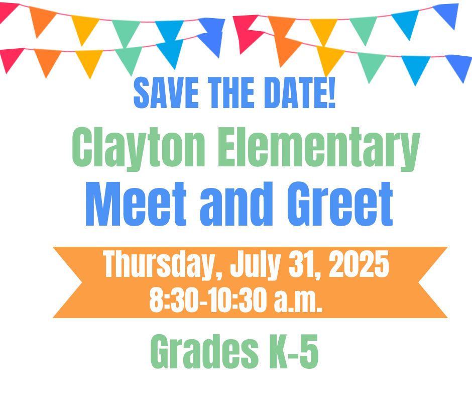 Clayton Elementary (@claytoncougars) on Twitter photo Clayton Elementary School Meet and Greet will be held on July 31st. We look forward to seeing our returning Clayton Cougars and welcoming our new kindergarteners. Have a great summer! <a href="/CherokeeSchools/">Cherokee Co. Schools</a> #CESfam #ClaytonCougarNation Clayton Elementary School Meet and Greet will be held on July 31st. We look forward to seeing our returning Clayton Cougars and welcoming our new kindergarteners. Have a great summer! <a href="/CherokeeSchools/">Cherokee Co. Schools</a> #CESfam #ClaytonCougarNation
