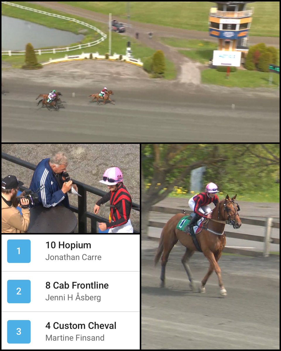 Jonathan Carré🏇🏻🇫🇷🇸🇪 (@joncarremonte) on Twitter photo Hopium!😍🥇Tillsammans så vann vi på <a href="/bergsakertravet/">Bergsåkerstravet</a> montédag idag med 75.000 kronor i förstapris. Grattis till tränare Henk Grift och till ägare Holland TTS BV och tack för att jag fick rida er häst!🙏🏻 Mitt resultat idag🥇🥉🥉4️⃣
Tack till Bergsåker som arrangerar denna dag🙏🏻 Hopium!😍🥇Tillsammans så vann vi på <a href="/bergsakertravet/">Bergsåkerstravet</a> montédag idag med 75.000 kronor i förstapris. Grattis till tränare Henk Grift och till ägare Holland TTS BV och tack för att jag fick rida er häst!🙏🏻 Mitt resultat idag🥇🥉🥉4️⃣
Tack till Bergsåker som arrangerar denna dag🙏🏻