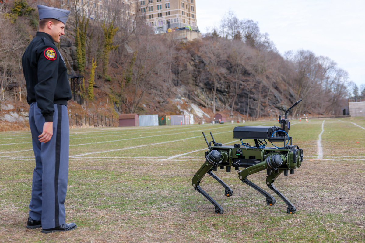 U.S. Military Academy at West Point (@westpoint_usma) on Twitter photo Navigate. Launch. Identify. Destroy.
Mounting autonomous drones to robots makes human-mach teams next level.
w/ <a href="/usarmy_devcom/">U.S. Army DEVCOM</a> we’re one step closer to making SQDs more maneuverable & lethal.
Exposure to experiments like this prepare cadets to lead on the modern Navigate. Launch. Identify. Destroy.
Mounting autonomous drones to robots makes human-mach teams next level.
w/ <a href="/usarmy_devcom/">U.S. Army DEVCOM</a> we’re one step closer to making SQDs more maneuverable & lethal.
Exposure to experiments like this prepare cadets to lead on the modern