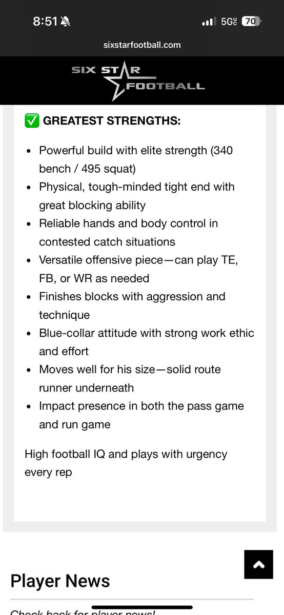 Nick Angelini (@nickangelini8) on Twitter photo Thank you <a href="/sixstarfootball/">Six Star Football | PLUS+</a> for the scouting report! #AGTG
sixstarfootball.com/player/nichola…
<a href="/LWC_KnightFB/">Lincoln-Way Central Football</a> <a href="/EDGYTIM/">Timothy “EDGYTIM” OHalloran</a> <a href="/UltraPreps/">UltraPreps</a> <a href="/DeepDishFB/">DEEP DISH FOOTBALL</a> Thank you <a href="/sixstarfootball/">Six Star Football | PLUS+</a> for the scouting report! #AGTG
sixstarfootball.com/player/nichola…
<a href="/LWC_KnightFB/">Lincoln-Way Central Football</a> <a href="/EDGYTIM/">Timothy “EDGYTIM” OHalloran</a> <a href="/UltraPreps/">UltraPreps</a> <a href="/DeepDishFB/">DEEP DISH FOOTBALL</a>