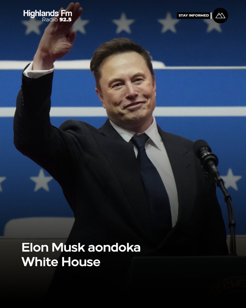 HFMTanzania's tweet photo. Tajiri na mmiliki wa Mtandao wa X au maarufu kama Twitter Elon Musk ameandika kupitia ukurasa wake wa mtandao wa X kuwa kwa sasa anaachia ngazi kwenye nafasi aliyopewa ndani ya ikulu ya Marekani White House https://t.co/cGwGlXJGQf https://t.co/bgTH0RLtue