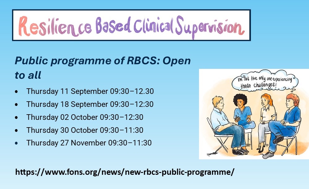 FoNS (@fonscharity) on Twitter photo Dates for an 'open to all' programme of Resilience-based Clinical Supervision
A 'Champion & Cascade' model enables you to deliver restorative supervision in your workplace
πbuff.ly/VGkLoXi
<a href="/MrsBosanquet/">V.Prof Joanne Bosanquet MBE RN FRCN FQICN π³οΈβπ</a> <a href="/nursegow/">#hellomynameisjanet RN PNA QN π</a> <a href="/Siobhan_LeadPNA/">Siobhan Warne</a> <a href="/BHNurseEducator/">BHNurseEducationTeam</a> <a href="/LecturerLee/">Dr Lee Potiphar π (Nurse Educator)</a> Dates for an 'open to all' programme of Resilience-based Clinical Supervision
A 'Champion & Cascade' model enables you to deliver restorative supervision in your workplace
πbuff.ly/VGkLoXi
<a href="/MrsBosanquet/">V.Prof Joanne Bosanquet MBE RN FRCN FQICN π³οΈβπ</a> <a href="/nursegow/">#hellomynameisjanet RN PNA QN π</a> <a href="/Siobhan_LeadPNA/">Siobhan Warne</a> <a href="/BHNurseEducator/">BHNurseEducationTeam</a> <a href="/LecturerLee/">Dr Lee Potiphar π (Nurse Educator)</a>