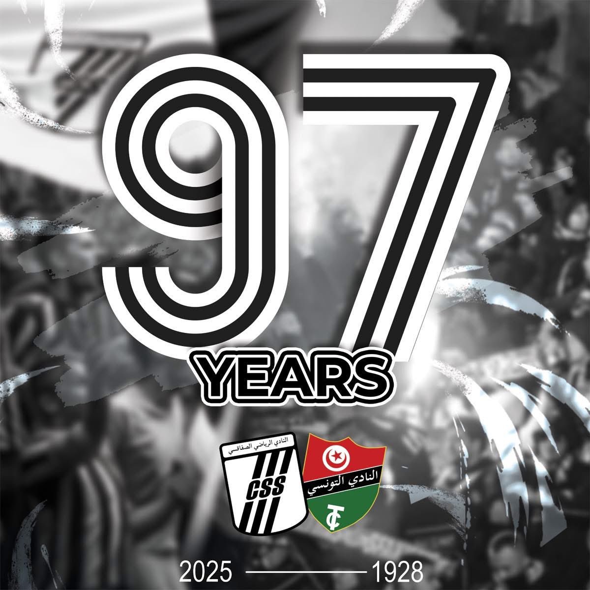 9️⃣7️⃣

Joyeux anniversaire au Club Sportif Sfaxien et à tous ces supporters 

🖤🤍