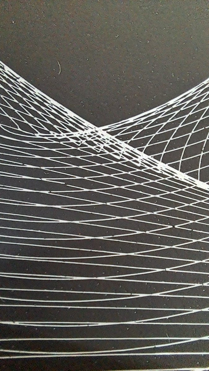 YKranidiotis's tweet photo. There is a significant difference in the clarity of the etched lines depending on the type of paint applied to the plastic surface.
#PlotterArt #GenerativeArt #ExperimentalArt #ArtProcess #MachineArt #DigitalArt #CreativeCoding #ContemporaryArt #NewMediaArt #ArtVideo #AbstractArt https://t.co/L9pw0zJxrY