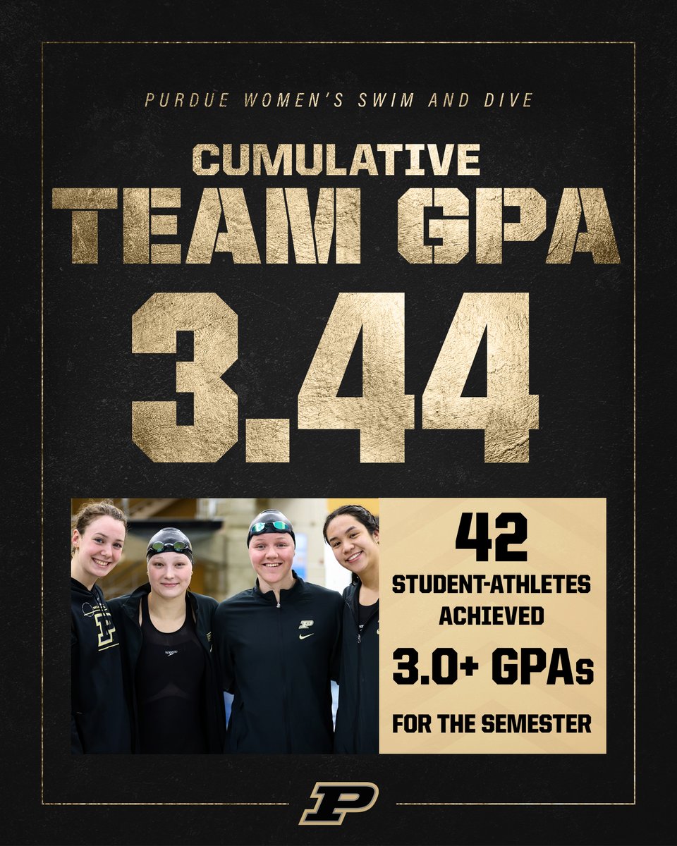 With 68% of our #StudentAthletes earning a 3.5+ GPA &amp; 42 of 44 achieving at least a 3.0, our Team GPA soared to its highest level in 5 years.

The Spring was another great semester in the classroom. #BoilerUp 📚🎓