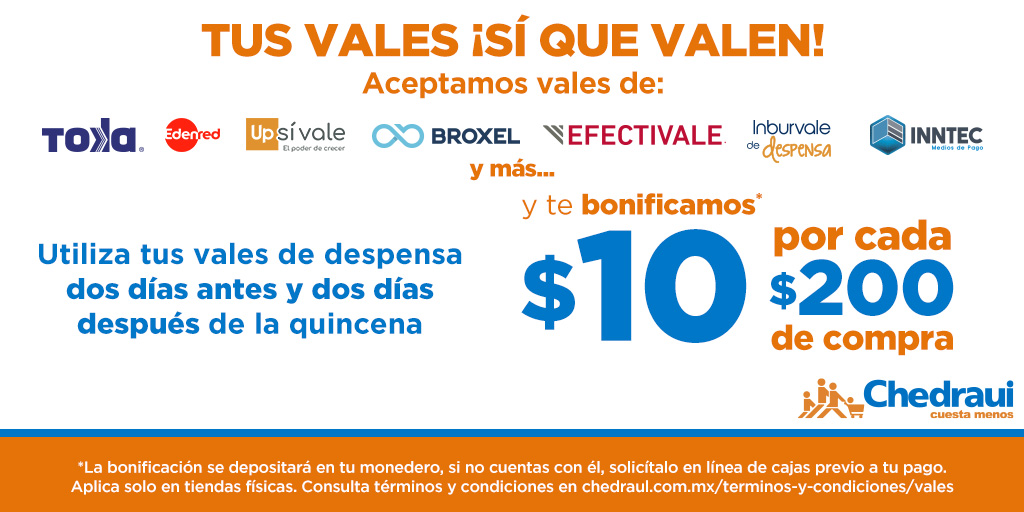 Hacer rendir tus vales en Chedraui Cuesta Menos. bit.ly/3Sqbw8m