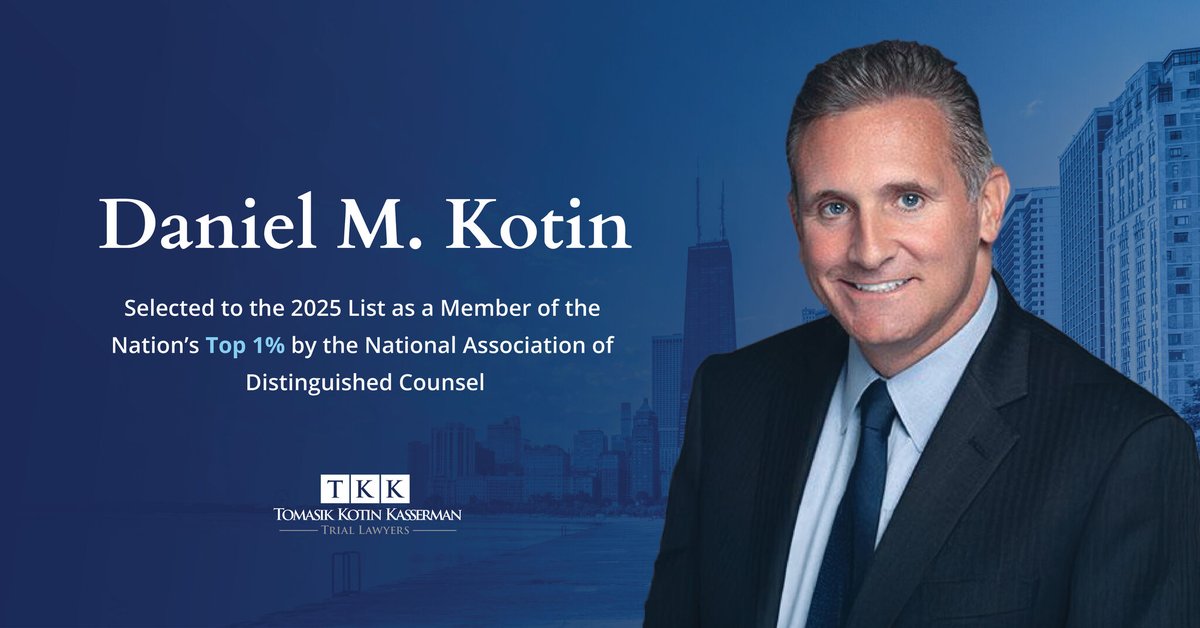 Congratulations to Partner Dan Kotin for being selected to the 2025 Nation’s Top 1% of lawyers by the National Association of Distinguished Counsel. This honor reflects a career dedicated to serving clients and elevating the legal profession.

Learn more: bit.ly/3Z4YdOK