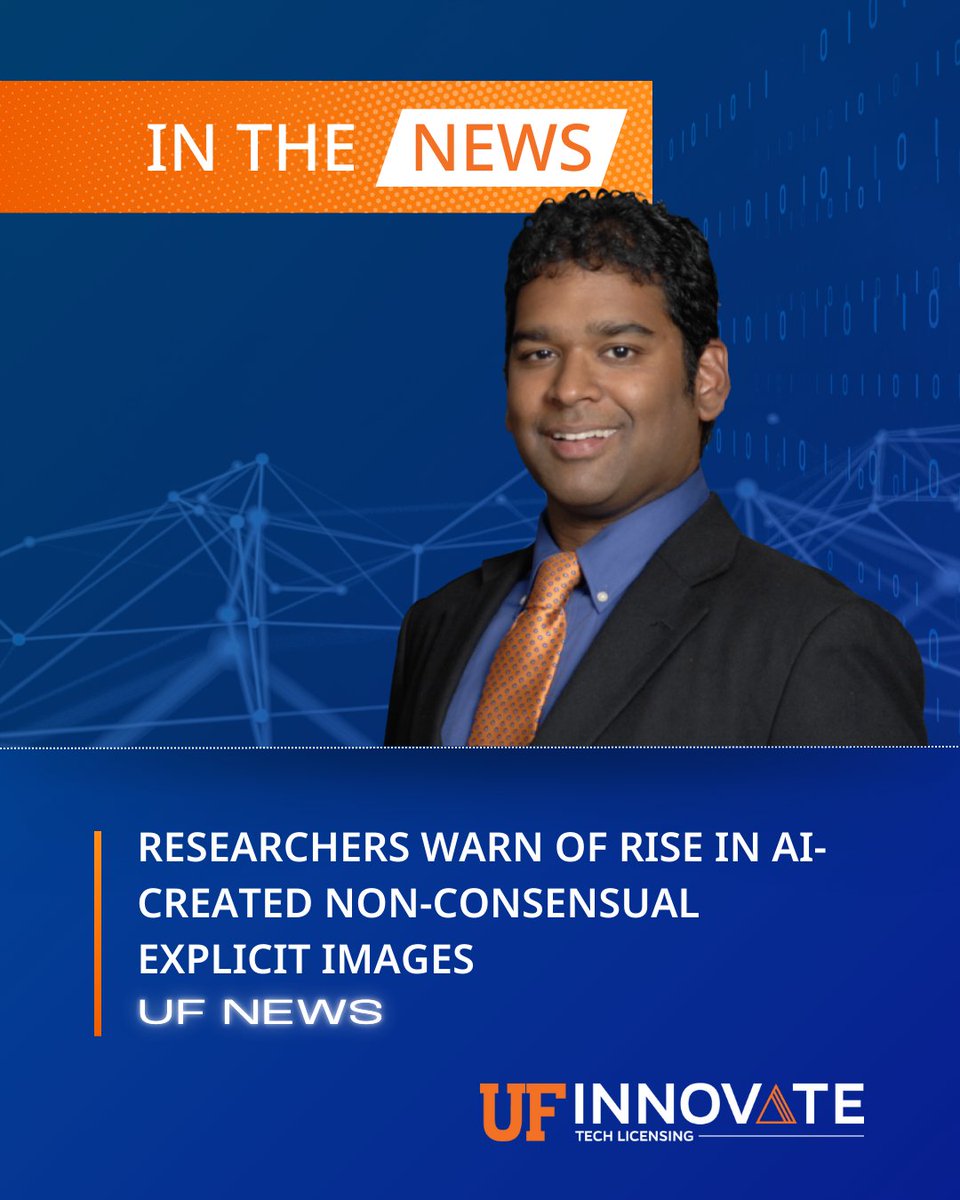 UF Innovate | Tech Licensing (@ufotl) on Twitter photo . <a href="/UFCISE/">UF Computer & Information Science & Engineering</a> researchers warn of AI tools that generate explicit images from photos without consent. The team coined “SNEACI” to describe this rising threat, enabled by cheap, fast, and unregulated tech. Their study urges lawmakers to take action.
🔗: innovate.research.ufl.edu/2025/05/22/non… . <a href="/UFCISE/">UF Computer & Information Science & Engineering</a> researchers warn of AI tools that generate explicit images from photos without consent. The team coined “SNEACI” to describe this rising threat, enabled by cheap, fast, and unregulated tech. Their study urges lawmakers to take action.
🔗: innovate.research.ufl.edu/2025/05/22/non…