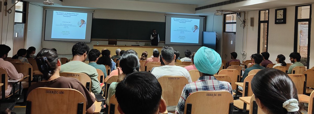 Biology-PDF IISERM (@pdfiisermohali) on Twitter photo Two wonderful talks by Dr. Anil Koul <a href="/anil_koul1/">Anil Koul</a>
A DBS seminar <a href="/DBS_IISERM/">Dept. of Biological Sciences (DBS), IISER Mohali</a> highlighting AI-driven antiviral drug discovery
& an institution seminar <a href="/IiserMohali/">IISER Mohali</a> about the journey of Bedqauiline as an effective drug against #Tuberclosis that
reduced reliance on injectables. Two wonderful talks by Dr. Anil Koul <a href="/anil_koul1/">Anil Koul</a>
A DBS seminar <a href="/DBS_IISERM/">Dept. of Biological Sciences (DBS), IISER Mohali</a> highlighting AI-driven antiviral drug discovery
& an institution seminar <a href="/IiserMohali/">IISER Mohali</a> about the journey of Bedqauiline as an effective drug against #Tuberclosis that
reduced reliance on injectables.