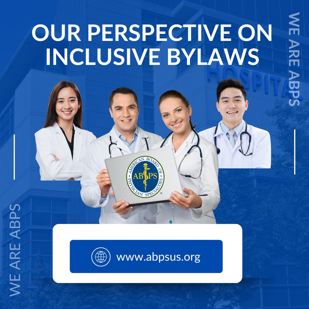 Our Perspective on Inclusive Bylaws
abpsus.org/inclusive-byla…
.
.
.
#abps #americanboardofphysicianspecialties #boardcertification #boardcertified #recognizedchoice #physicianschoice #allopathicmedicine #osteopathicmedicine #bylaws #areyourbylawsupdated #inclusivebylaws