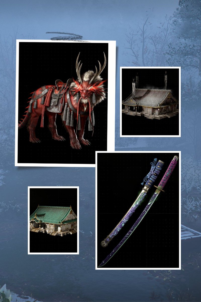 🚨Weekly exchange rewards!

🔴Sekiryu Beast mount - 2850 Keys
🔴Eikyo Hideout skin - 1500 Keys
🔴Sakura Hideout skin - 1500 Keys
🔴Silver of Smoke Katana - 1350 Keys

#AssassinsCreedShadows #AssassinsCreed #Ubisoft
