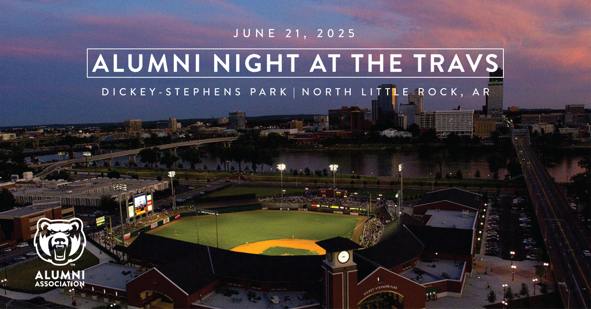 Join UCA Alumni and friends for our annual Night at the Travs baseball game on June 22!⚾️🐻 
It’s a grand slam with exclusive seating, UCA giveaways, and an all-you-can-eat buffet at the Tracks Inn Pavillion. Get yours before they're gone at uca.edu/go/Travs25