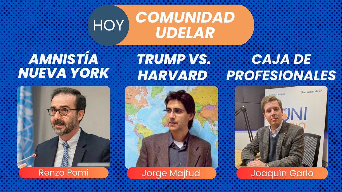UNI Radio Udelar (@uniradioudelar) on Twitter photo JUEVES EN COMUNIDAD UDELAR
Desde las 11 suena el periodístico de UNI Radio con la conducción de <a href="/YamilaSilva22/">Yamila Silva</a> y <a href="/angieagasco/">Angie Alvarez Gasco</a>
Escúchalo en vivo acá: radios.com.uy/uni-montevideo/ JUEVES EN COMUNIDAD UDELAR
Desde las 11 suena el periodístico de UNI Radio con la conducción de <a href="/YamilaSilva22/">Yamila Silva</a> y <a href="/angieagasco/">Angie Alvarez Gasco</a>
Escúchalo en vivo acá: radios.com.uy/uni-montevideo/
