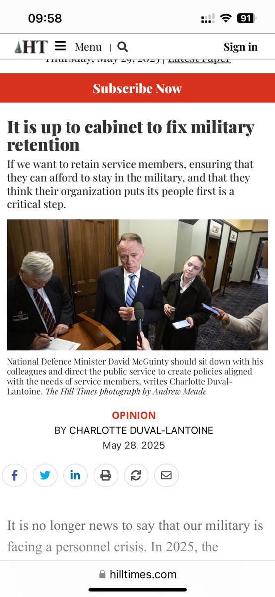 New Prime Minister, new Minister of National Defence, same personnel crisis. 

We need to see the same enthusiasm for personnel as the one we see for procurement and capability modernization. The hands is in the Cabinet’s, and it goes beyond throwing money at the problem.