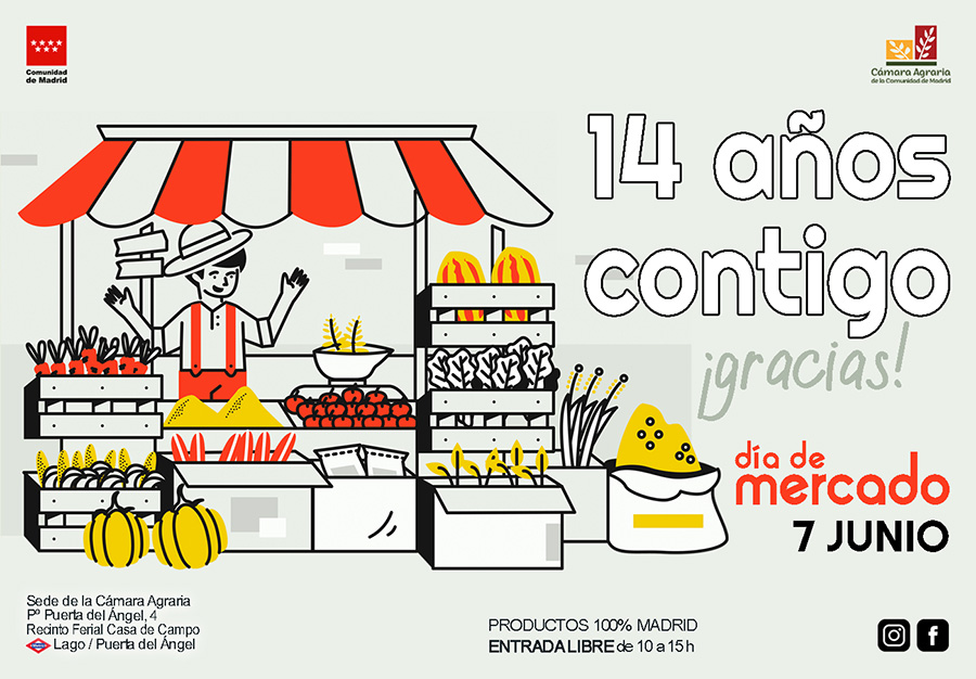 #Ferias | 14 AÑOS CONTIGO ¡Gracias!

📰 tinyurl.com/yuj9xucf

<a href="/ComunidadMadrid/">Comunidad de Madrid</a> 
<a href="/CarlosNovilloPi/">Carlos Novillo Piris</a> 
<a href="/DgdeOteo/">Ángel de Oteo</a> 
<a href="/madrifood/">Clúster Agroalimentario de la Comunidad de Madrid</a> 
<a href="/Romanmunozs/">Román Muñoz Sánchez</a>