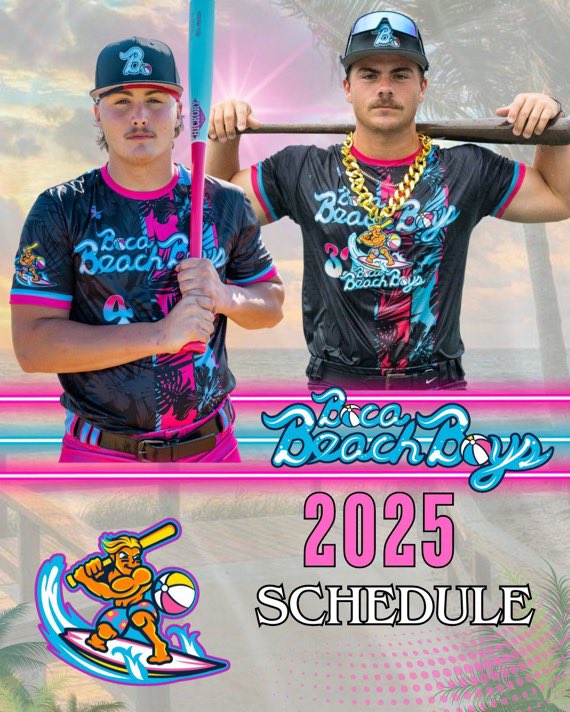 beachboysbsb's tweet image. The Boca Beach Boys Are Back 🏄♂️
Mark your calendars for
sunshine, baseball, and homers are coming your way.
The 2025 Boca Beach Boys
schedule is HERE! 🌴⚾️
🧵👇@SFCBL_Official