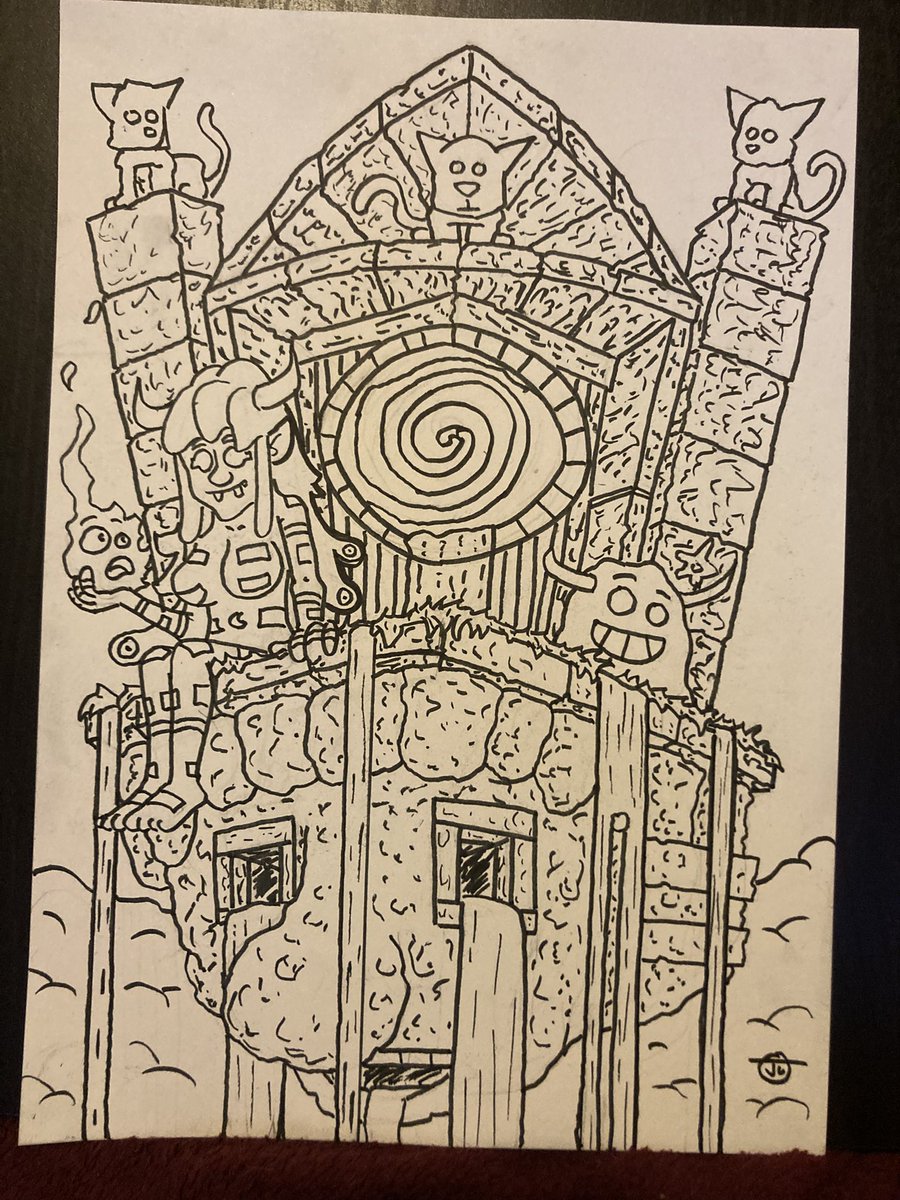 _JuDarK's tweet image. Drawing of the day. …I don’t always understand where inspiration comes from, but sometimes it surprises even me, and I like that... okay, maybe I need therapy. 😅.

#art #illustration #paperartwork #sketching #dessin #mystique #dreams #temple #anxiety #sky #mystics