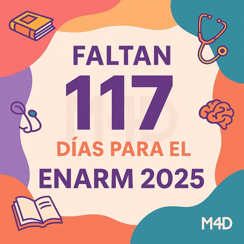 QUEDAN 117 DÍAS PARA EL ENARM 🥳

QUE EMOCIÓN!!!

#ENARM2025 
#ENARM