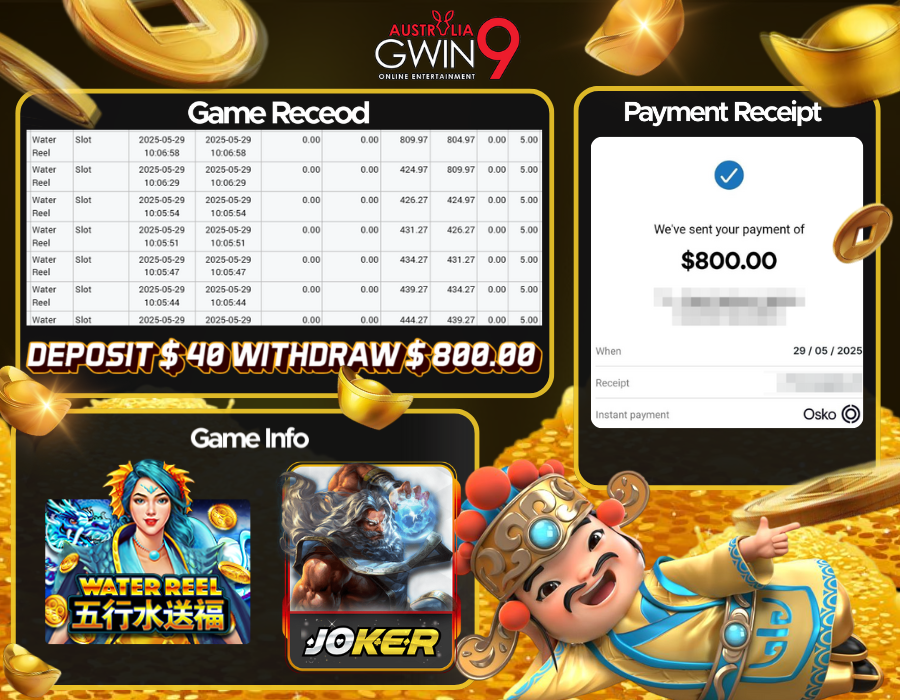 VIPGwin9_AUD's tweet photo. 🇦🇺Gwin9aus Player Withdrawal Record🇦🇺

🌟Platform : Joker123
🎰Game : Water Reel
💥Deposit : $40
🥳Withdraw : $800.00

Still Looking For Fun ? Here Have A Best Choice For You.🥰
Try This Game And You Could Be The Next
Winner!😍

♥️Website: https://t.co/AkosbsOvLQ https://t.co/JOFgCRfTIx