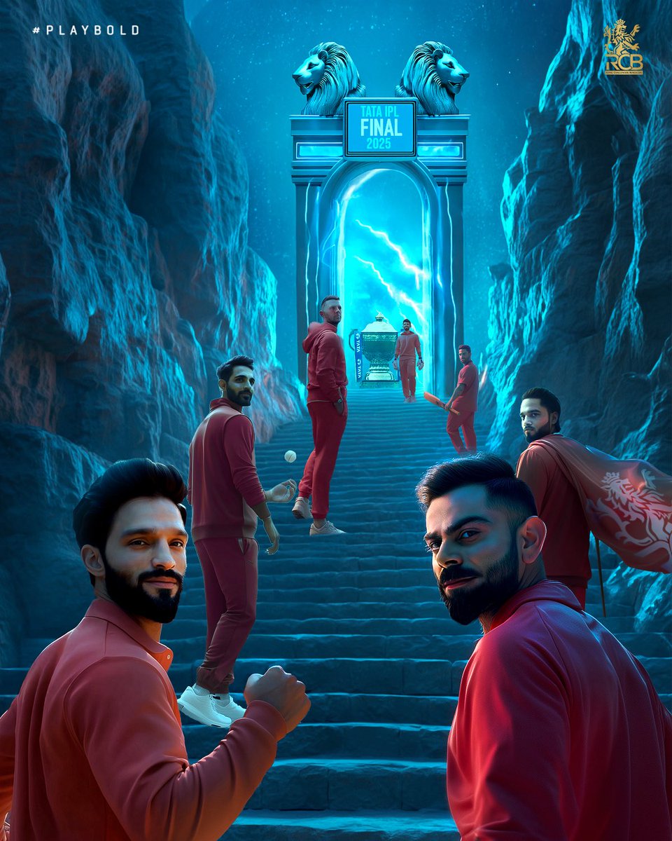 RCBTweets's tweet photo. Stairway to glory! 😍 

One step closer to the dream today! 🥹🧿